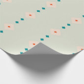 レトロダイヤモンドパターンブルーギフトプレゼント ラッピングペーパー (角)