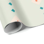 レトロダイヤモンドパターンブルーギフトプレゼント ラッピングペーパー (ロールコーナー)