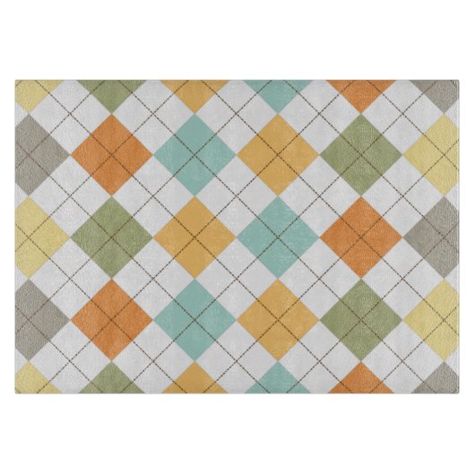 レトロダイヤモンドパターン切削板 カッティングボード (正面)