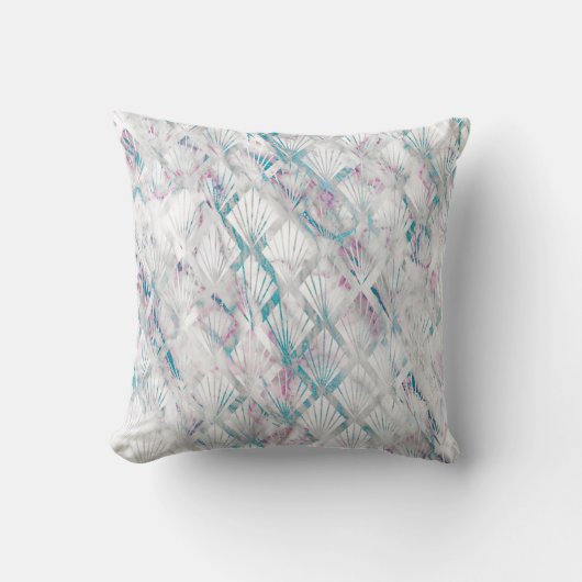 レトロダイヤモンドホワイトアクアインスパイア抽象芸術枕 クッション (正面)