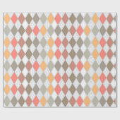 レトロダイヤモンド形状パターン ラッピングペーパー (フラット)