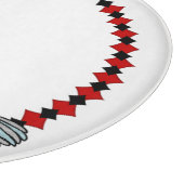 レトロダイヤモンド、鳥およびハートワーム_モノグラムの カッティングボード (角)