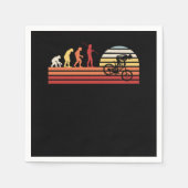 レトロダウンヒルマウンテンバイクヴィンテージMTBバイクもしくは自転車に乗る人 スタンダードカクテルナプキン (正面)