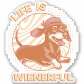 レトロダシュント「人生は気ままな」ミュート色 シール (正面)