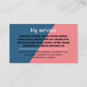 レトロダスターシルエット、家政婦、メイド 名刺 (裏面)