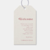 レトロダスティバラ結婚のウェルカムギフトラベル ギフトタグ (正面)