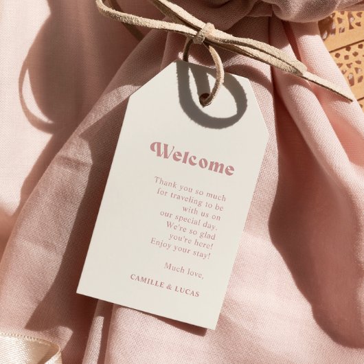 レトロダスティバラ結婚のウェルカムギフトラベル ギフトタグ