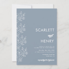 レトロダスティブルーミニマル結婚式招待状 招待状