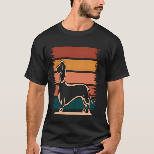 レトロダックスフント Tシャツ (正面)