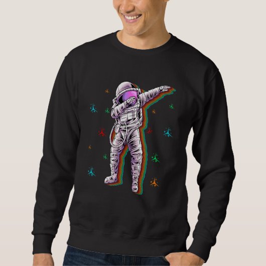 レトロダビング宇宙飛行士宇宙人惑星宇宙 スウェットシャツ (正面)