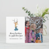 レトロダマスクトナディースクリスマスファミリーフォト シーズンカード (スタンド正面)