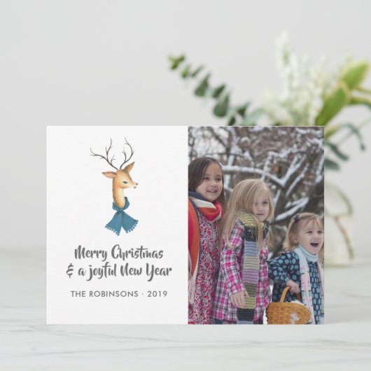 レトロダマスクトナディースクリスマスファミリーフォト シーズンカード