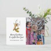 レトロダマスクトナディースクリスマスファミリーフォト シーズンカード (スタンド正面)