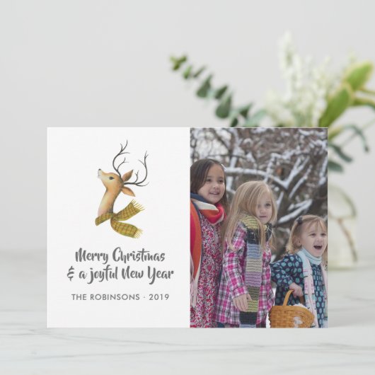 レトロダマスクトナディースクリスマスファミリーフォト シーズンカード (スタンド正面)