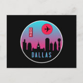 レトロダラスシティテキサス州スカイラインシティスケープスーベニア ポストカード (正面)