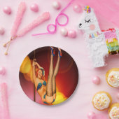 レトロダンスエンターテイナーパーティー紙プレート ペーパープレート (パーティー)