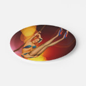 レトロダンスエンターテイナーパーティー紙プレート ペーパープレート (アングル)