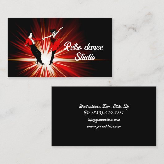 レトロダンススタジオディスコスタイル 名刺 (正面/裏面)