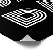 レトロダンスタイポグラフィホワイトブラックポスター ポスター (角)