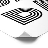 レトロダンスタイポグラフィ白黒ポスター ポスター (角)