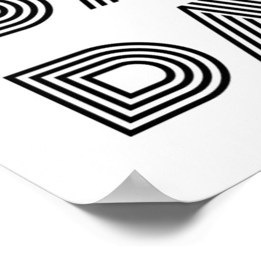 レトロダンスタイポグラフィ白黒ポスター ポスター (角)