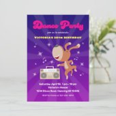 レトロダンスディスコマイルストーン50誕生日ドッグパート 招待状 (スタンド正面)