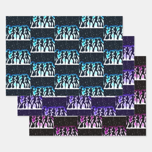 レトロダンスパーティーコレクション ラッピングペーパーシート (セット)