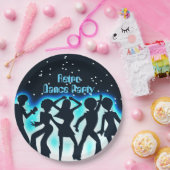 レトロダンスパーティーティール（緑がかった色） ペーパープレート (パーティー)