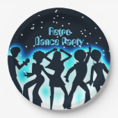 レトロダンスパーティーティール（緑がかった色） ペーパープレート (正面)