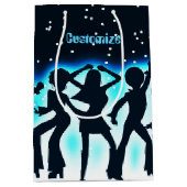 レトロダンスパーティーティール（緑がかった色） ミディアムペーパーバッグ (正面)