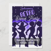 レトロダンスパーティーパープル 招待状 (正面)