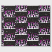 レトロダンスパーティーピンク ラッピングペーパー (フラット)