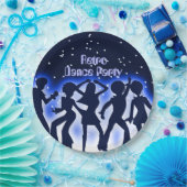 レトロダンスパーティーブルー ペーパープレート (パーティー)