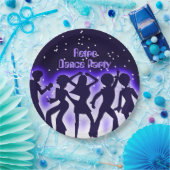 レトロダンスパーティー紫 ペーパープレート (パーティー)