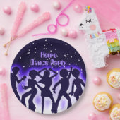 レトロダンスパーティー紫 ペーパープレート (パーティー)