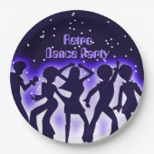 レトロダンスパーティー紫 ペーパープレート (正面)