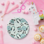 レトロダンスパーティー音楽パターン ペーパープレート (パーティー)