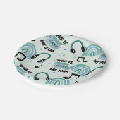 レトロダンスパーティー音楽パターン ペーパープレート (アングル)