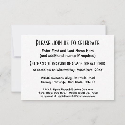 レトロダンスパーティー-旧校ビニクールールレコード 招待状 (裏面)