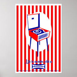 レトロダンセッテのレコードポップ・アートのプレーヤーのアートポスター ポスター