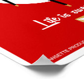 レトロダンセッテ赤レコードポップ・アートのプレーヤーのアートポスター ポスター (角)