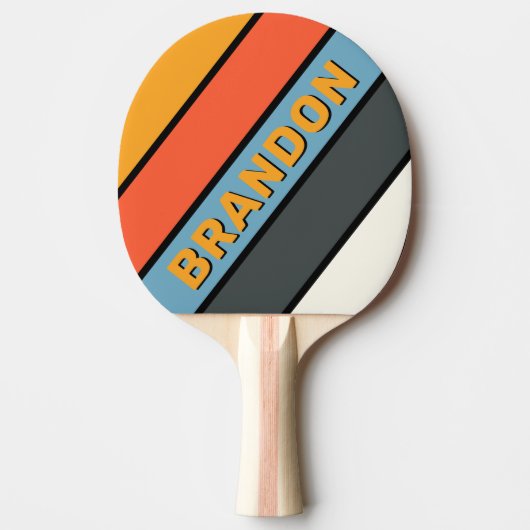レトロダークはっきりしたレストライプのインボー 卓球ラケット (正面)