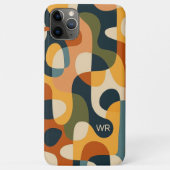 レトロダークカラーの不定形形状アートパターン Case-Mate iPhoneケース (裏面)