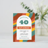レトロダークスタイルの40歳誕生日ポストカード ポストカード (スタンド正面)