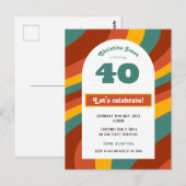 レトロダークスタイルの40歳誕生日ポストカード ポストカード (正面/裏面)
