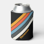 レトロダークストライプのレインボー 缶クーラー (缶正面)