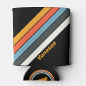 レトロダークストライプのレインボー 缶クーラー (裏面)