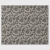 レトロダークデイジー ラッピングペーパー (フラット)