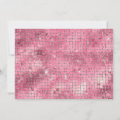 レトロダークピンクディスコボール鏡 |モノグラム ノートカード (裏面)