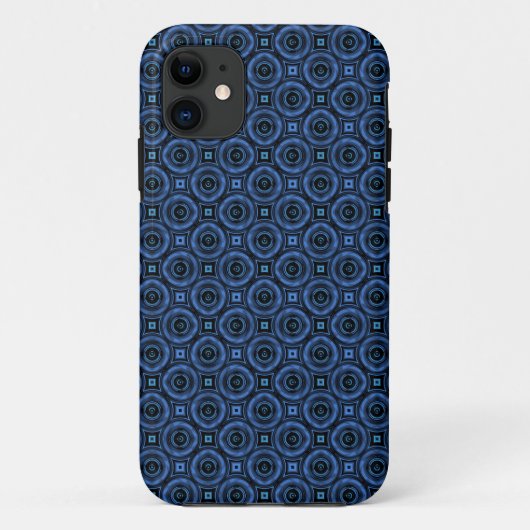 レトロダークブルーサークル抽象芸術 Case-Mate iPhoneケース (裏面)